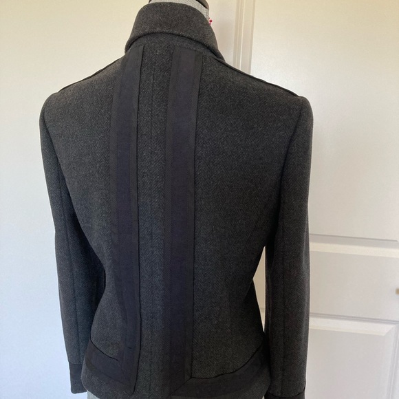 Pink Tartan designer’s house jacket, 100% wool, grey, size 42 ( 4-6 ) - Picture 4 of 12